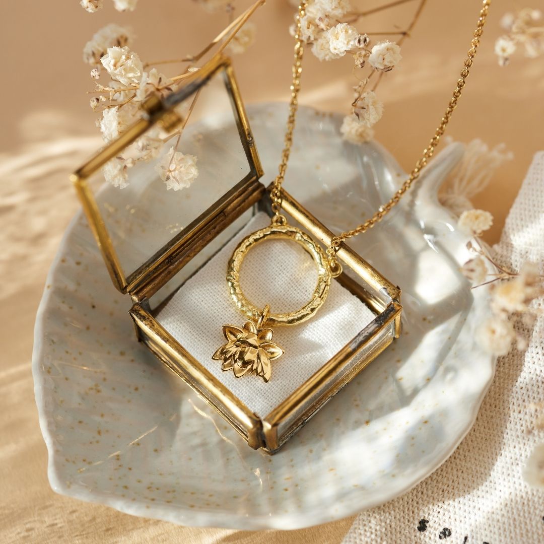 "I can and I will" Lotus Charm Golden