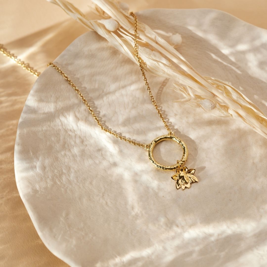 "I can and I will" Lotus Charm Golden