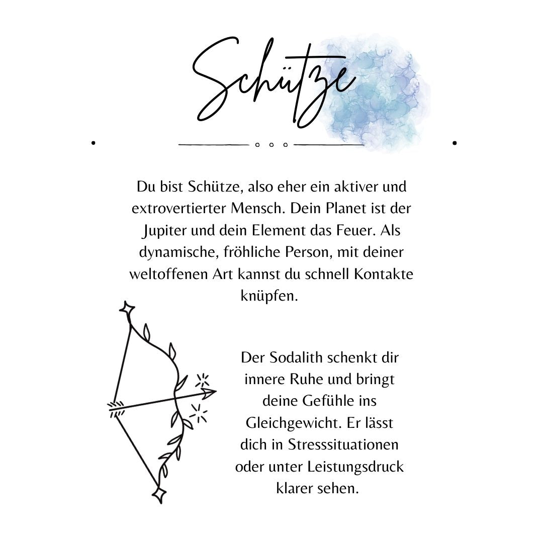 Schütze Sodalith Charm Golden