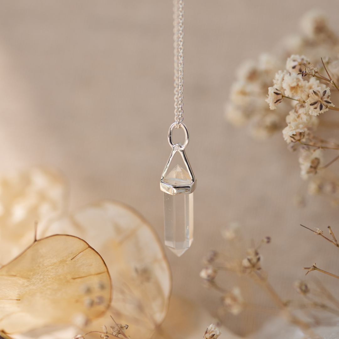 Soul Kristallspitze Bergkristall Charm Silber