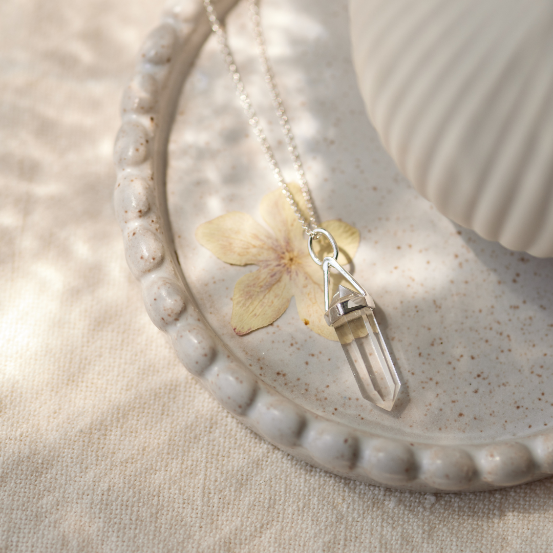 Soul Kristallspitze Bergkristall Charm Silber