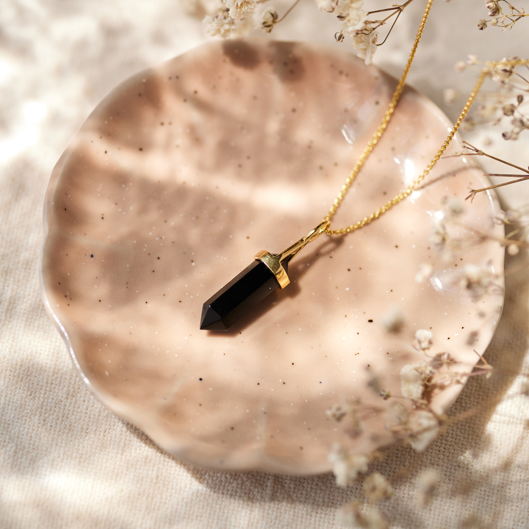 Soul Kristallspitze Onyx Charm Golden