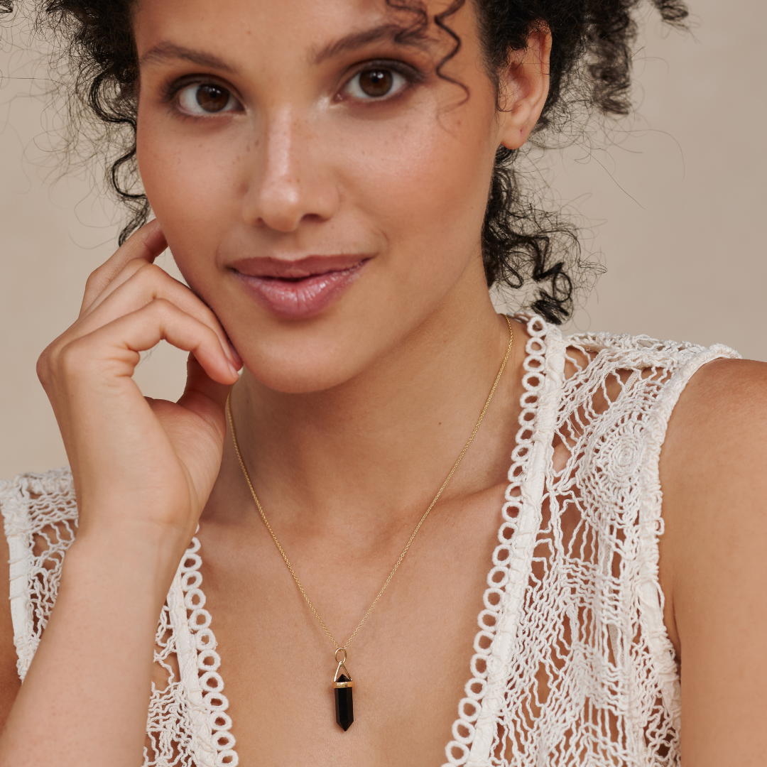 Soul Kristallspitze Onyx Charm Golden