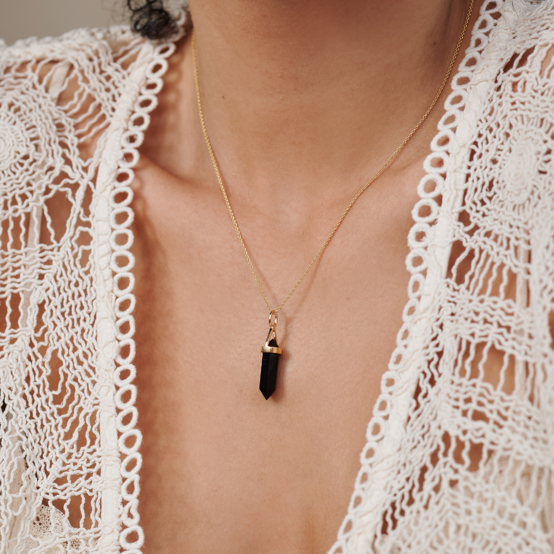 Soul Kristallspitze Onyx Charm Golden