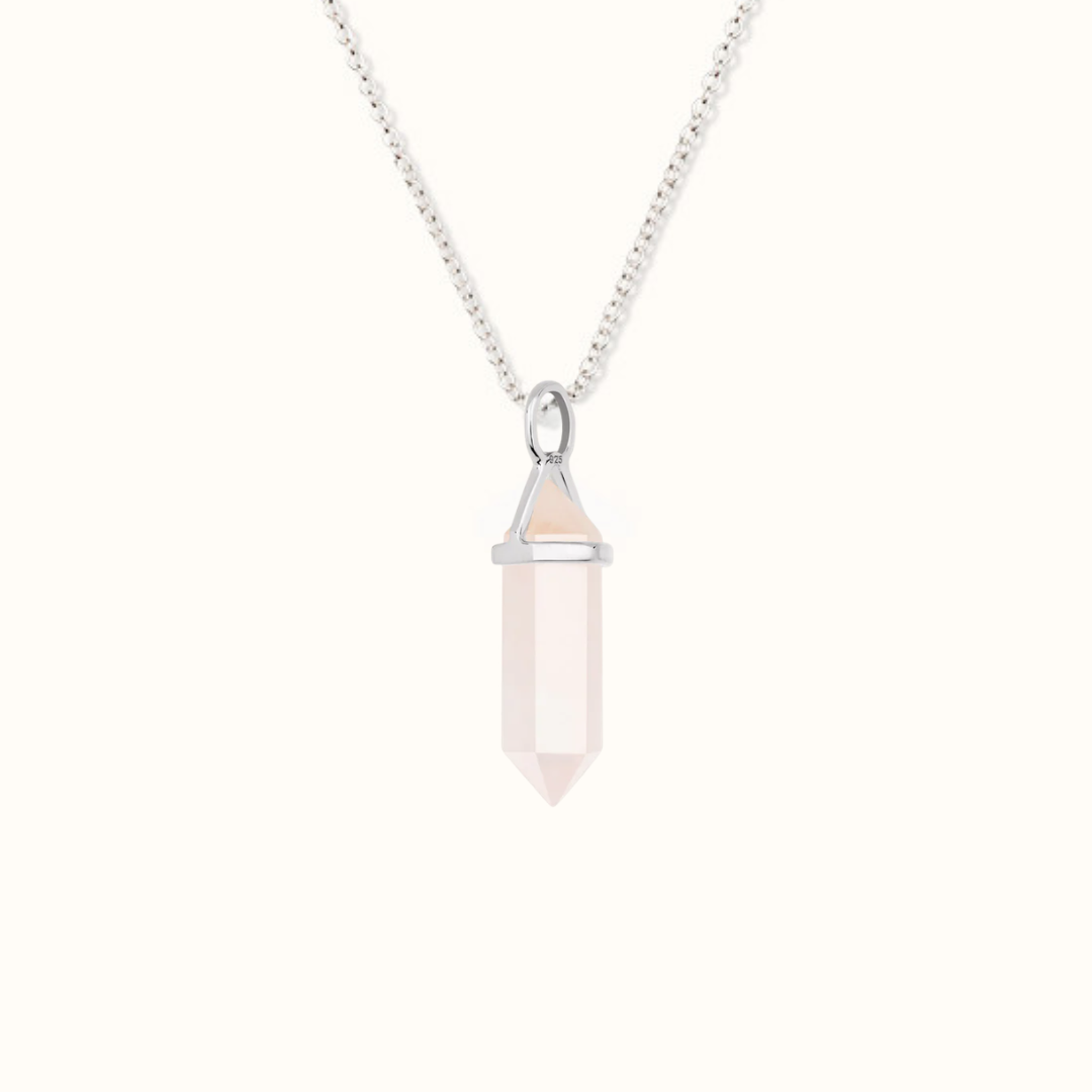 Soul Kristallspitze Rosenquarz Charm Silber Silber