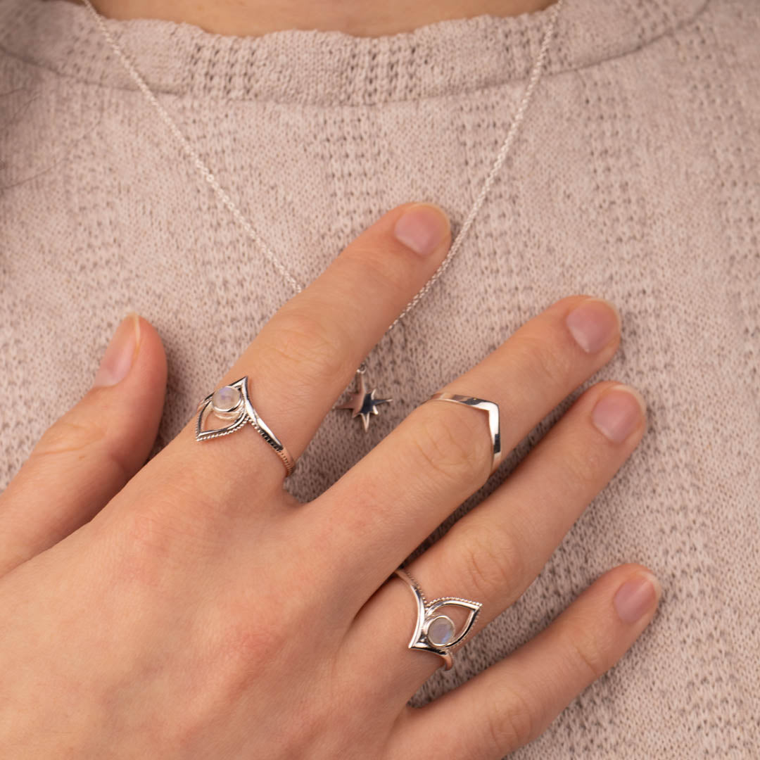 Swani Mondstein Ring Silber