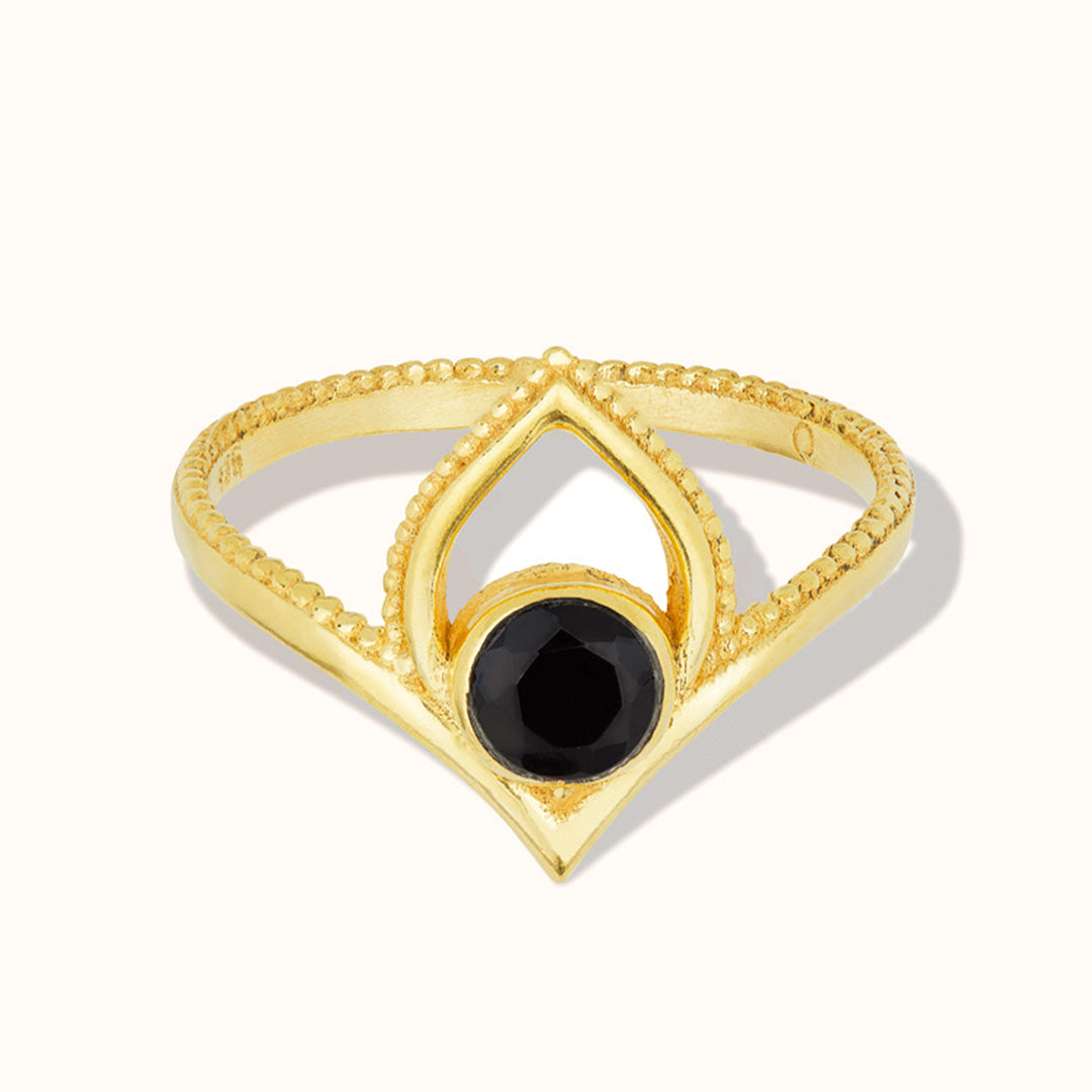 Swani Onyx Ring Golden