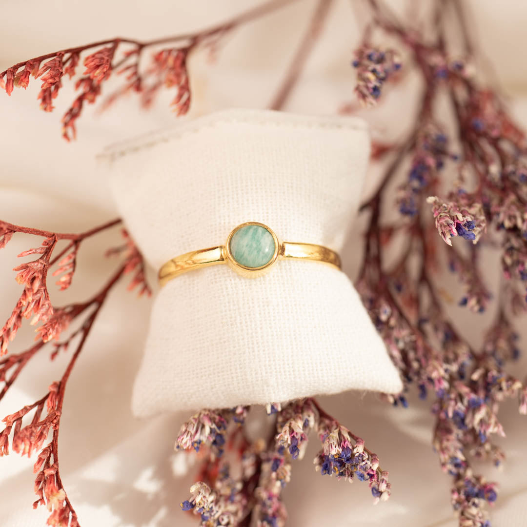 Una Amazonit Ring Golden