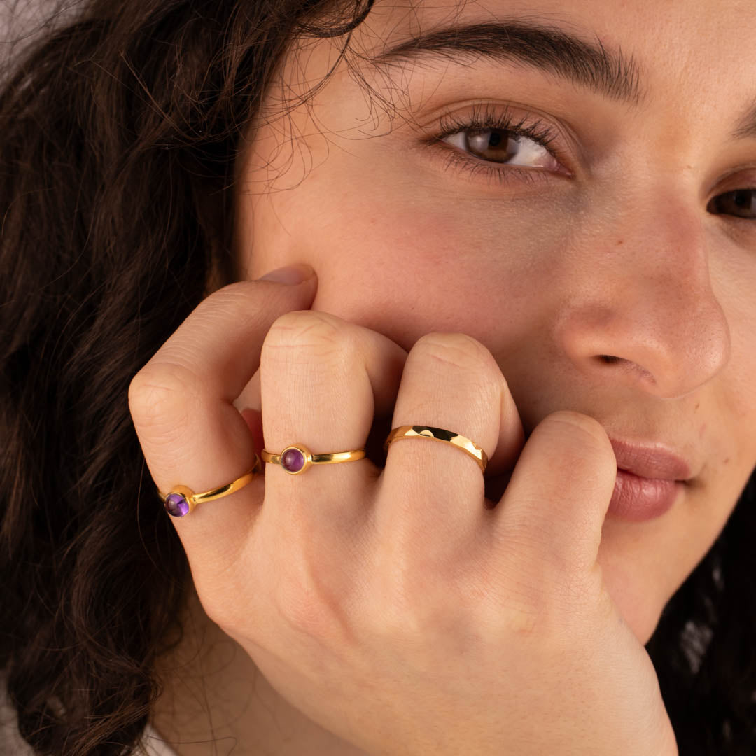 Una Amethyst Ring Golden