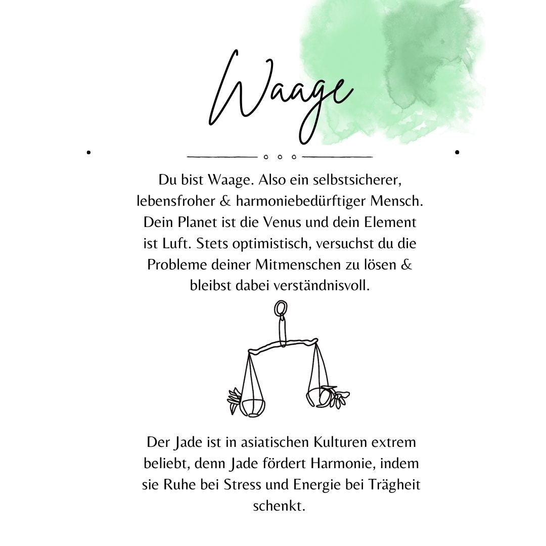 Waage Jade Ohrstecker Silber