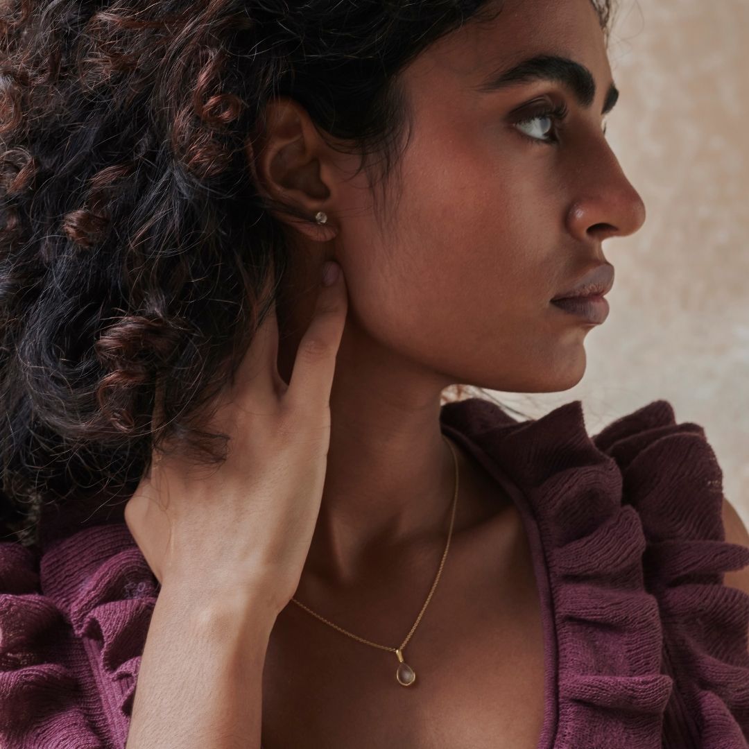 Wassermann Bergkristall Ohrstecker Golden