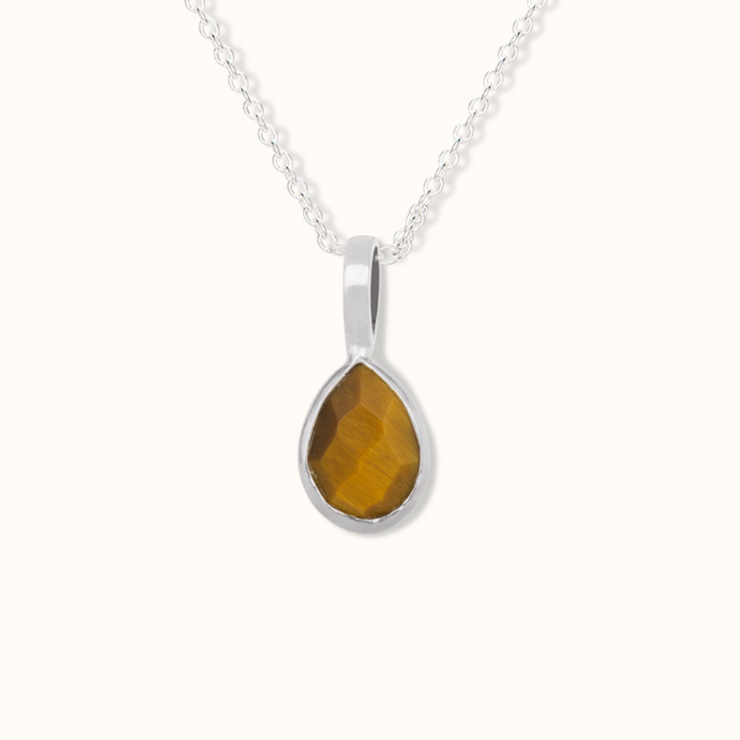 Zwillinge Tigerauge Charm Silber