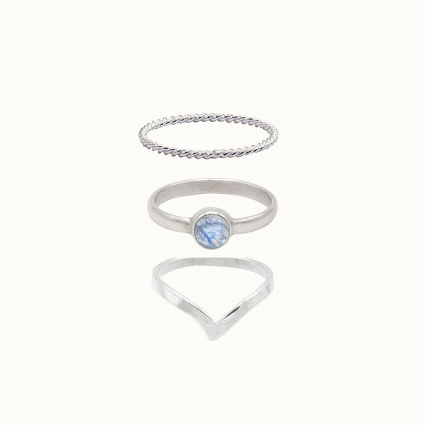 Stacking Queen Ring Silber Set