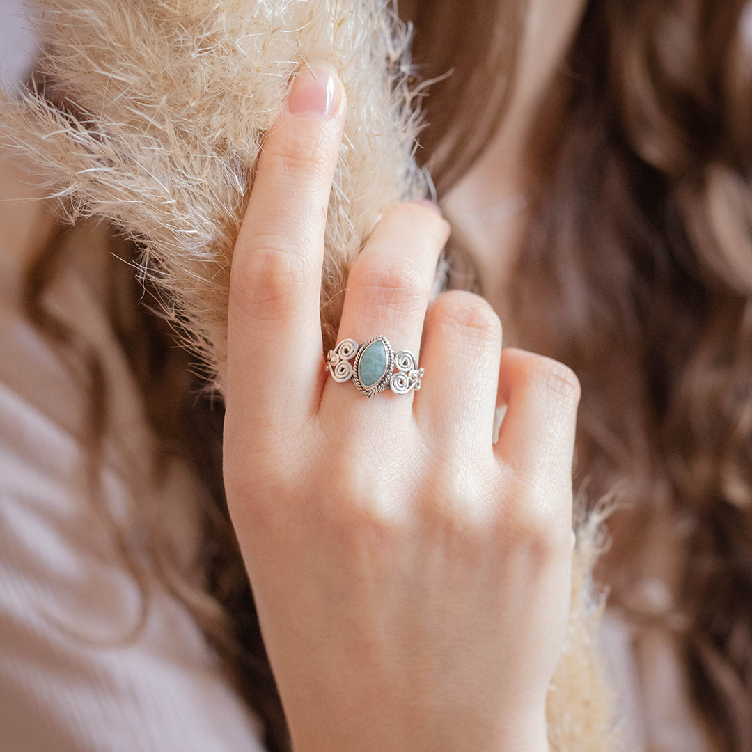 Namaste Amazonit Ring Silber - Spirit of Liebs