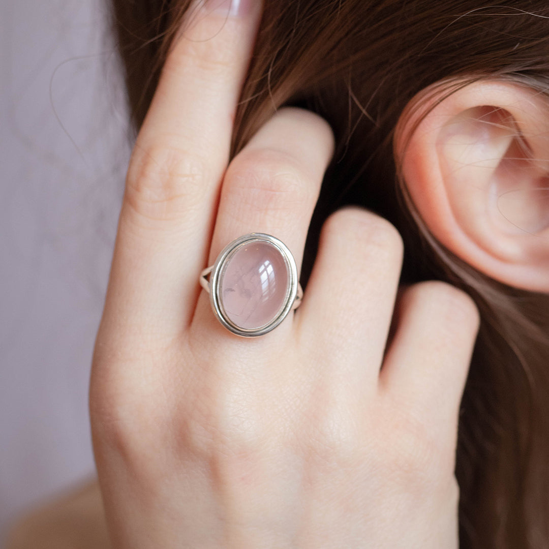 Aylin Rosenquarz Ring Silber - Spirit of Liebs