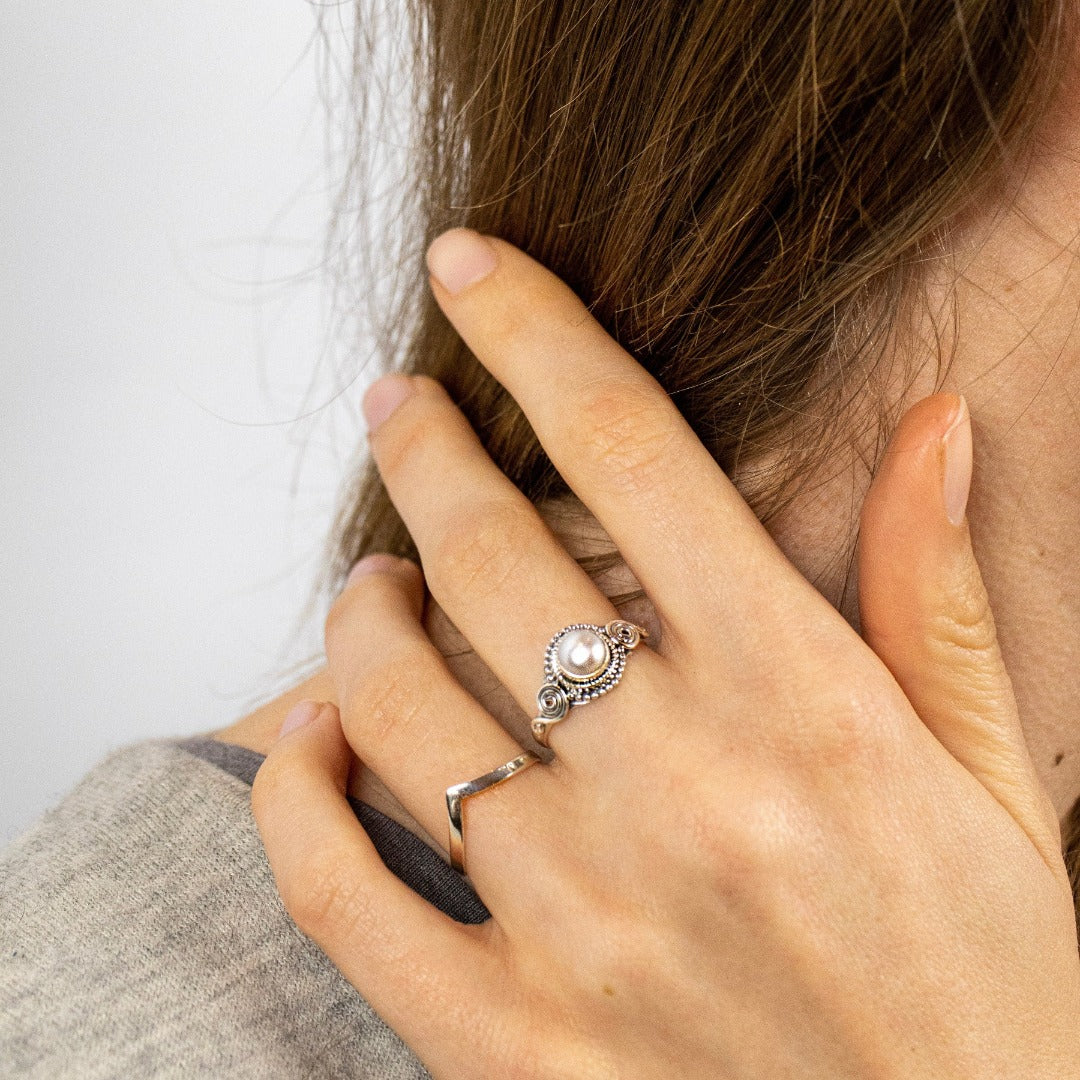 Dara Süßwasserperle Ring Silber - Spirit of Liebs