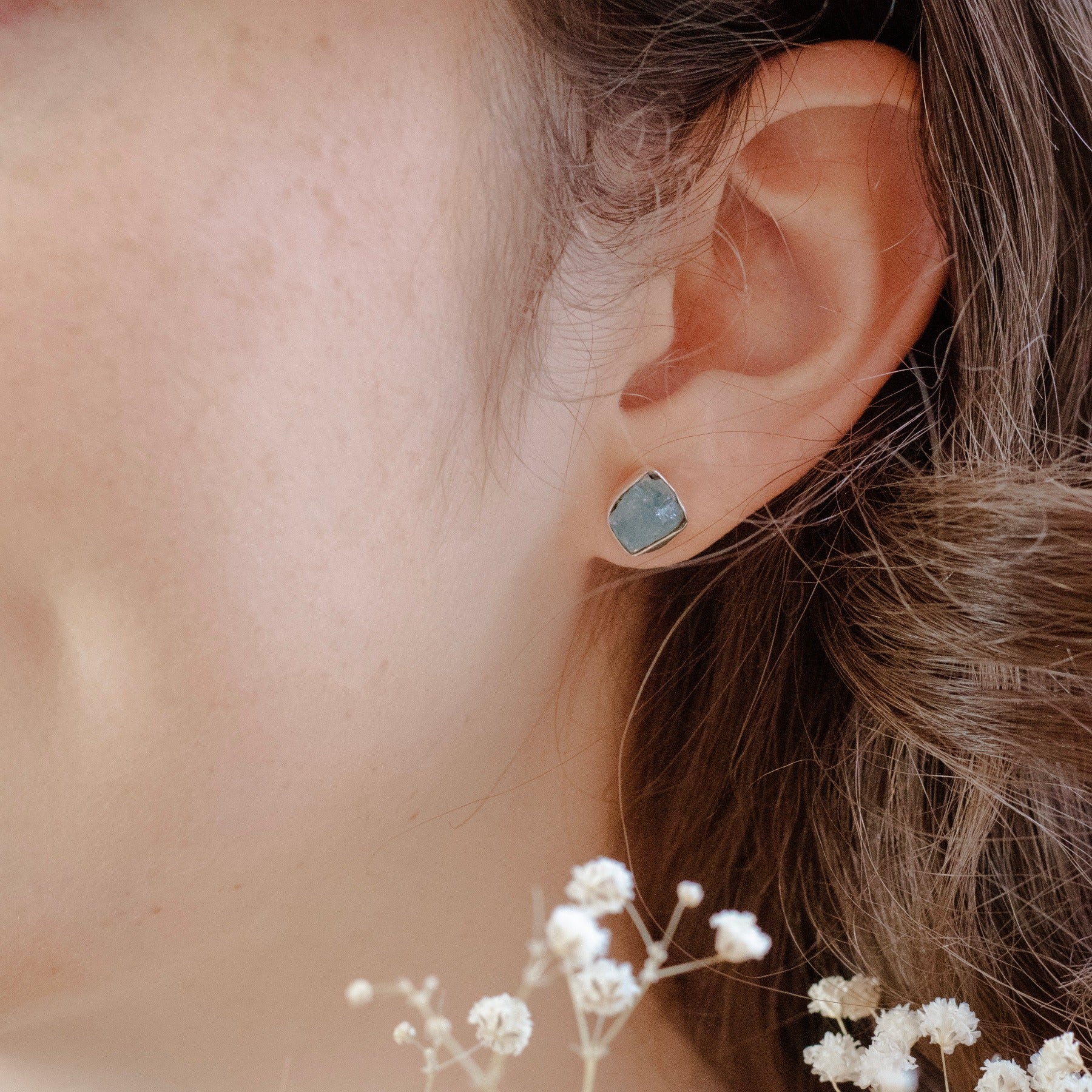 Gaia Aquamarin Ohrstecker Silber - Spirit of Liebs