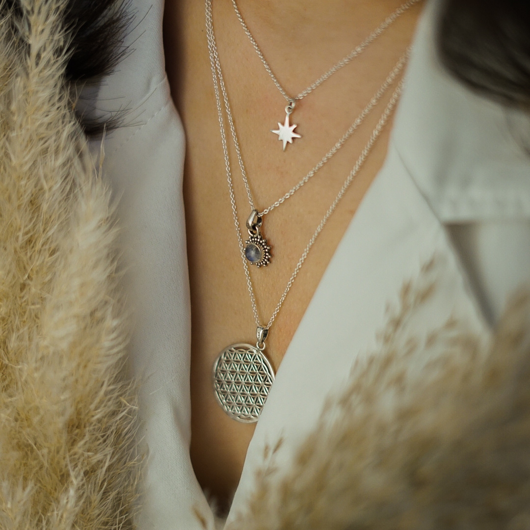 Indische Sonne Labradorit Charm Silber - Spirit of Liebs