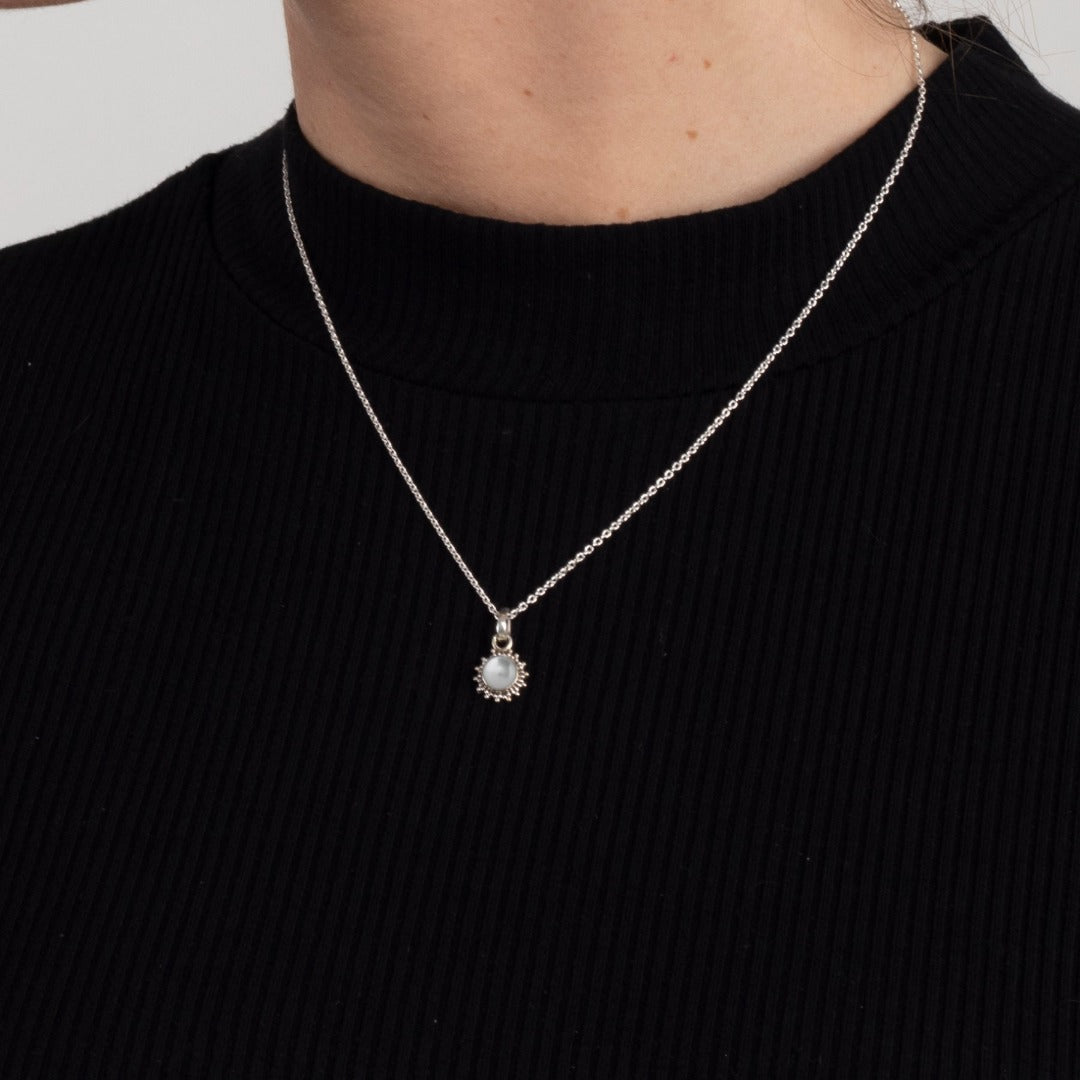 Indische Sonne Süßwasserperle Charm Silber - Spirit of Liebs