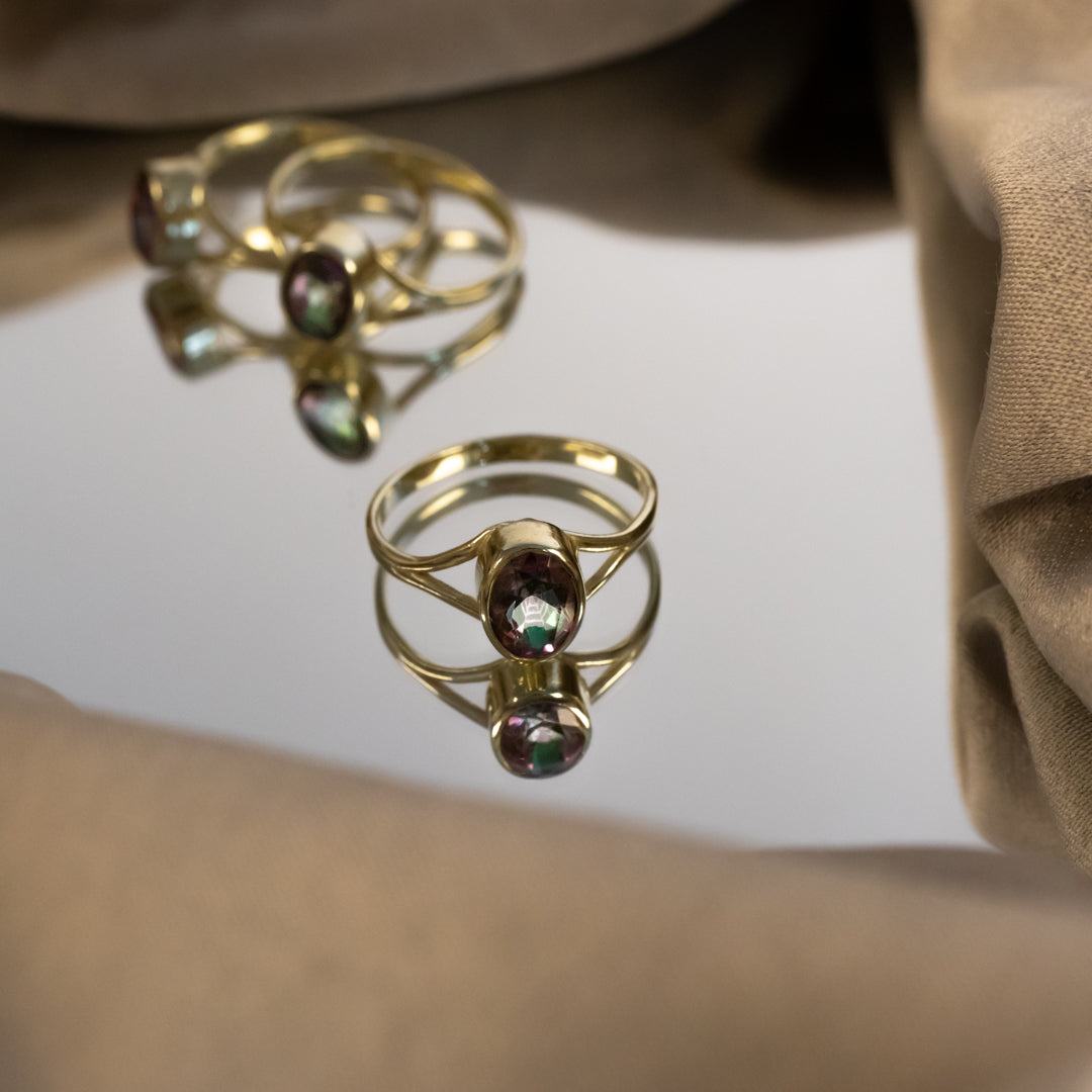 Kaleo Aura-Quarz Ring Golden - Spirit of Liebs