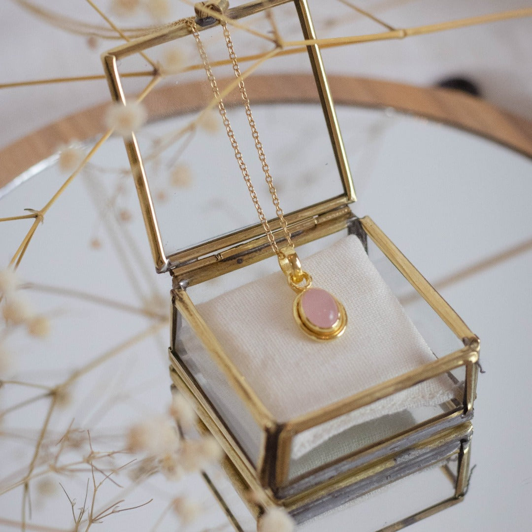 Nimbus Rosenquarz Charm Golden - Spirit of Liebs