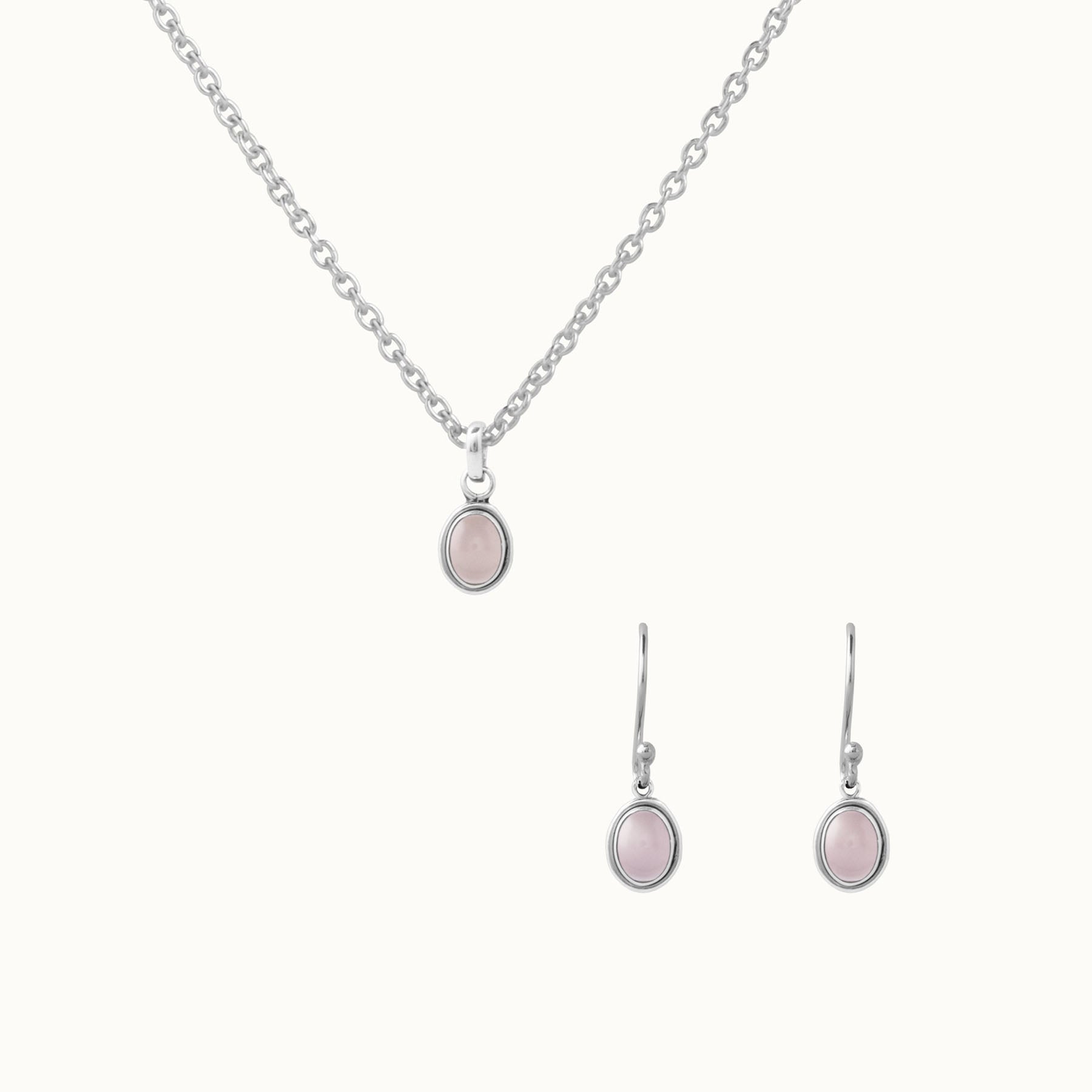 Nimbus Rosenquarz Silber Set - Spirit of Liebs