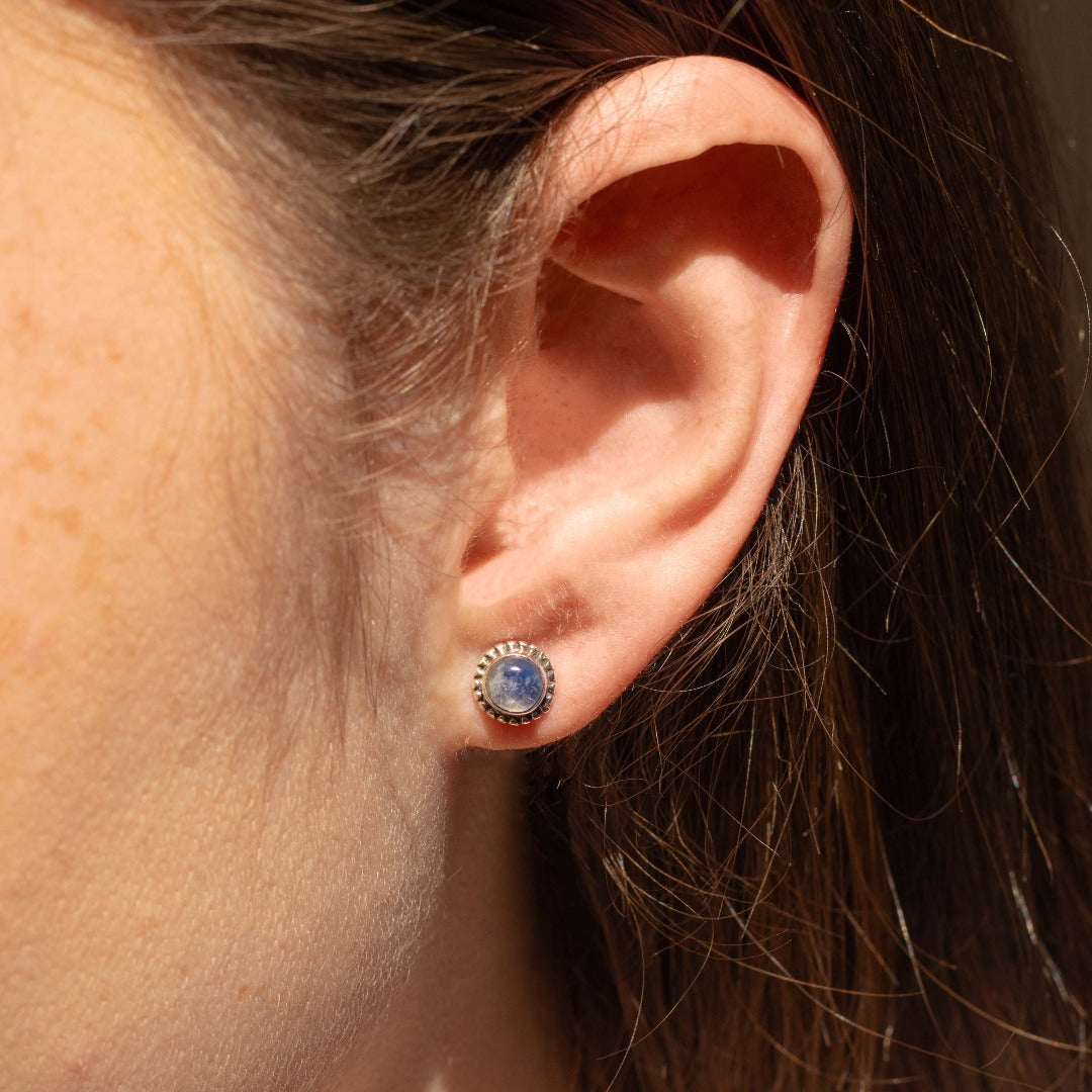 Sonnenaufgang Mondstein Ohrstecker Silber - Spirit of Liebs