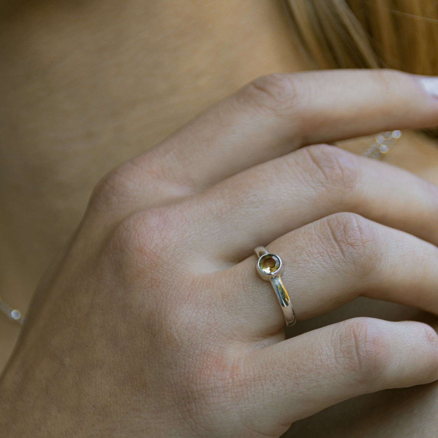 Una Citrin Ring Silber - Spirit of Liebs