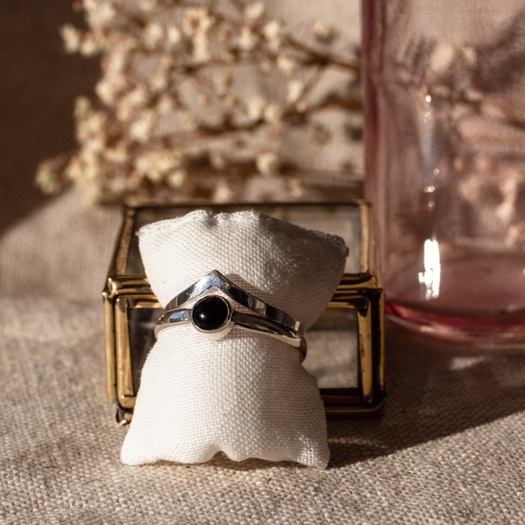 Una Onyx Ring Silber - Spirit of Liebs