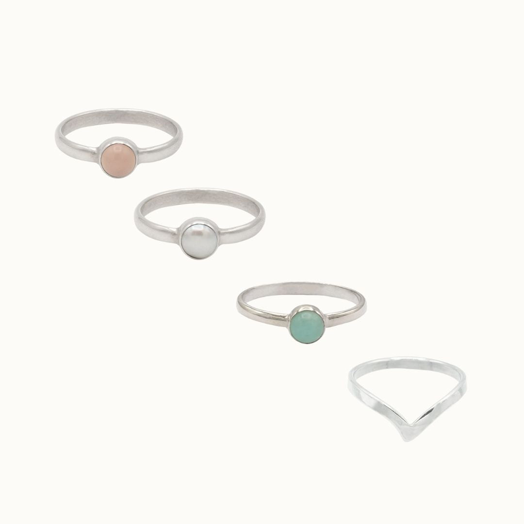 Pastell Una Stacking Silber Set - Spirit of Liebs