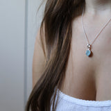 Gaia Aquamarin Charm Silber