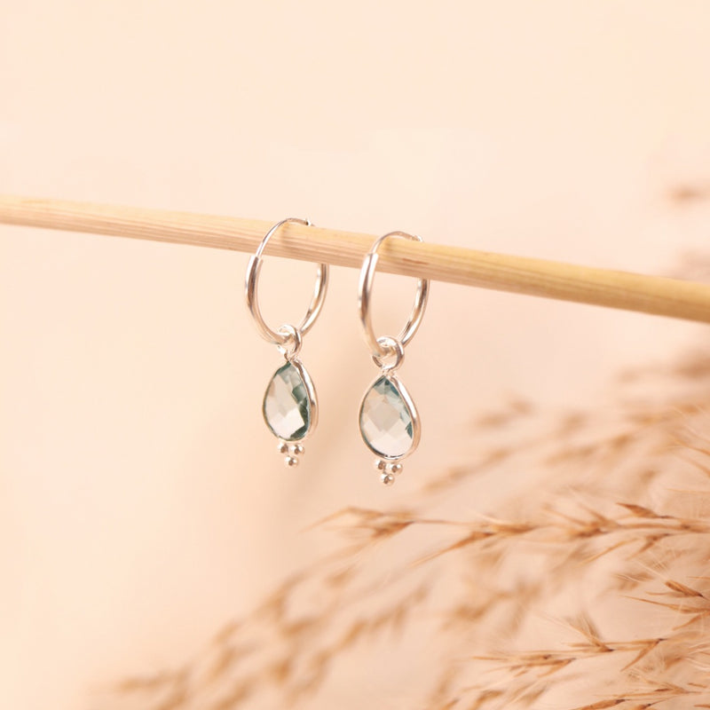 RIO Drops Topas Small Hoops Silber
