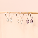 RIO Drops Amethyst Small Hoops Silber