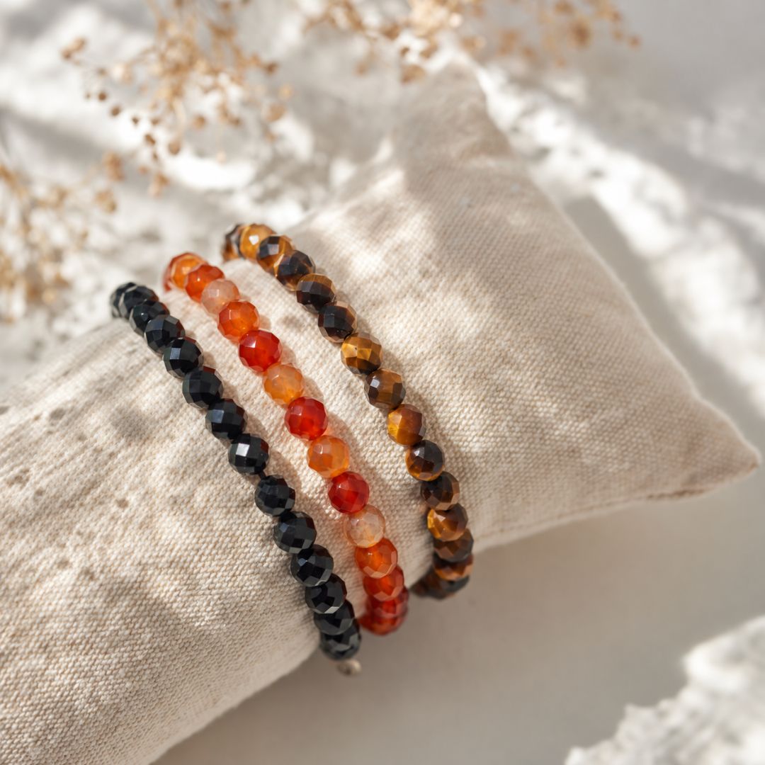 ENERGIZE Set Karneol, Tigerauge, Onyx
