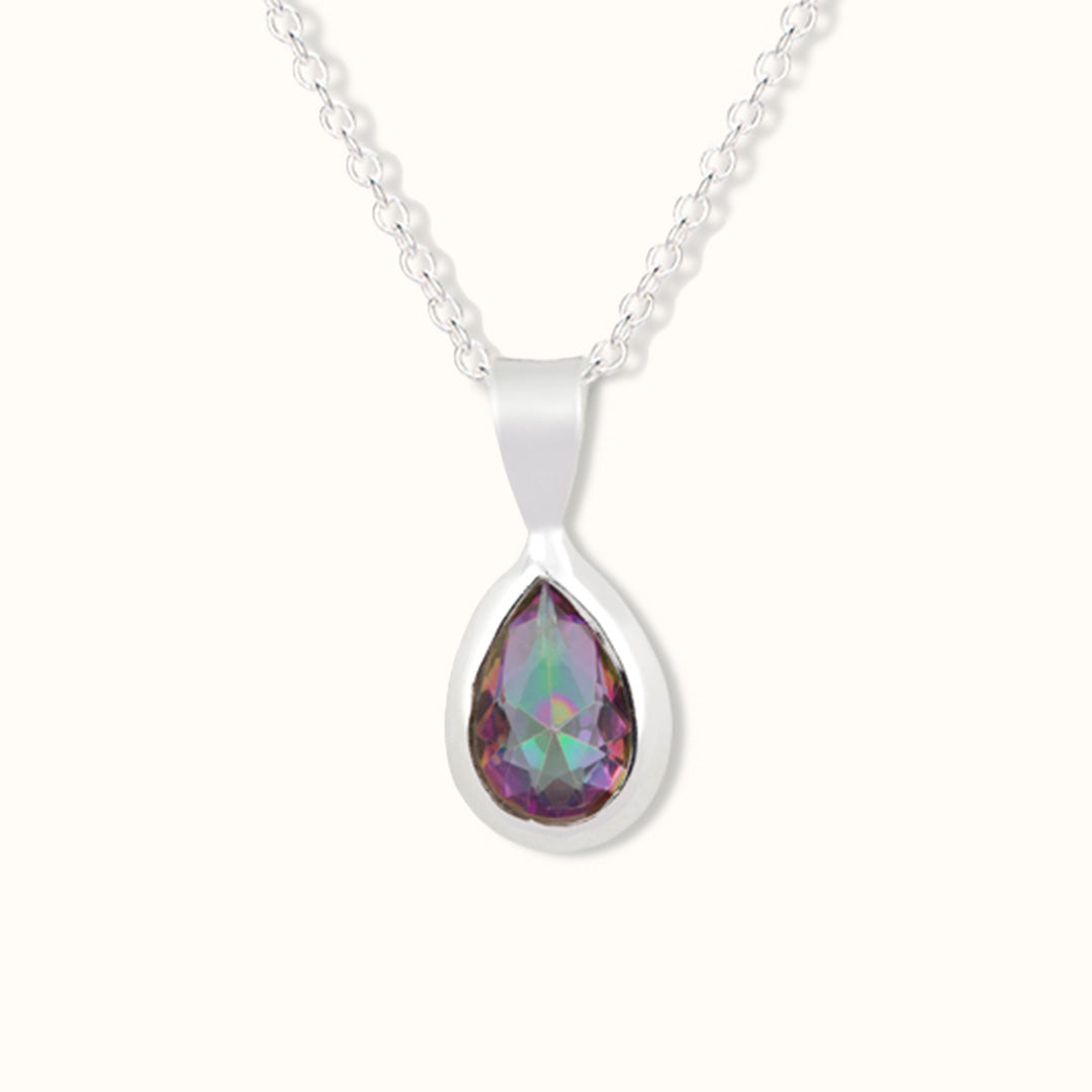 Agua Aura-Quarz Charm Silber