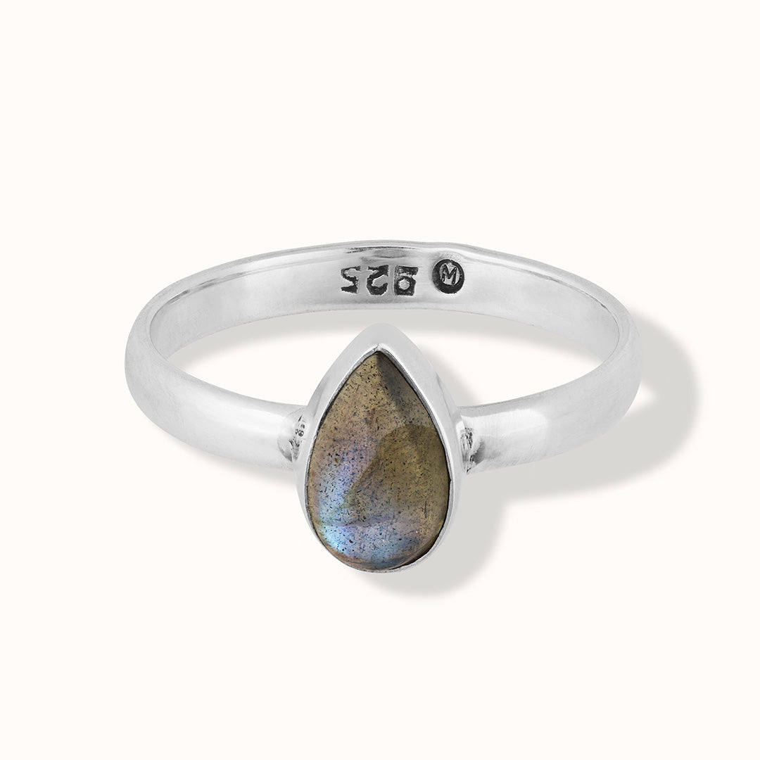 Agua Labradorit Ring Silber