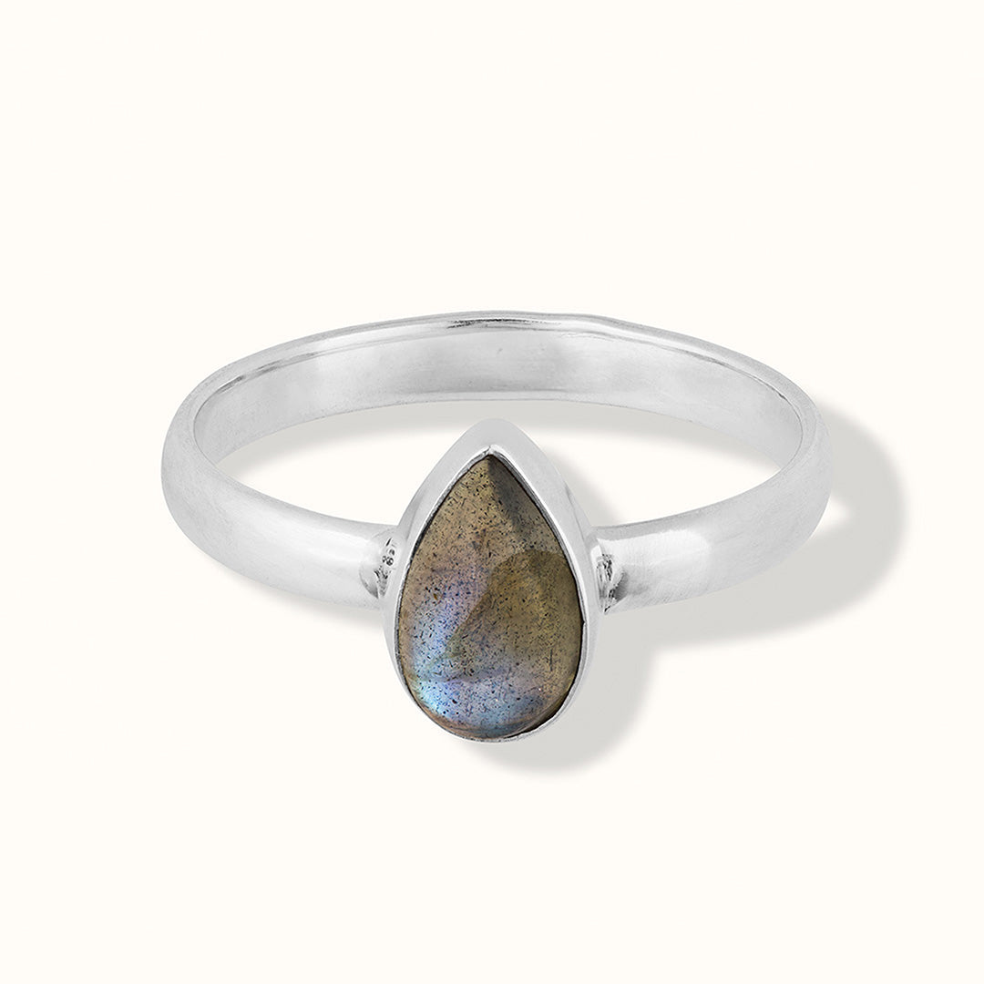 Agua Labradorit Ring Silber