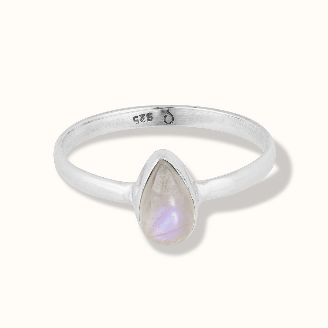 Agua Mondstein Ring Silber