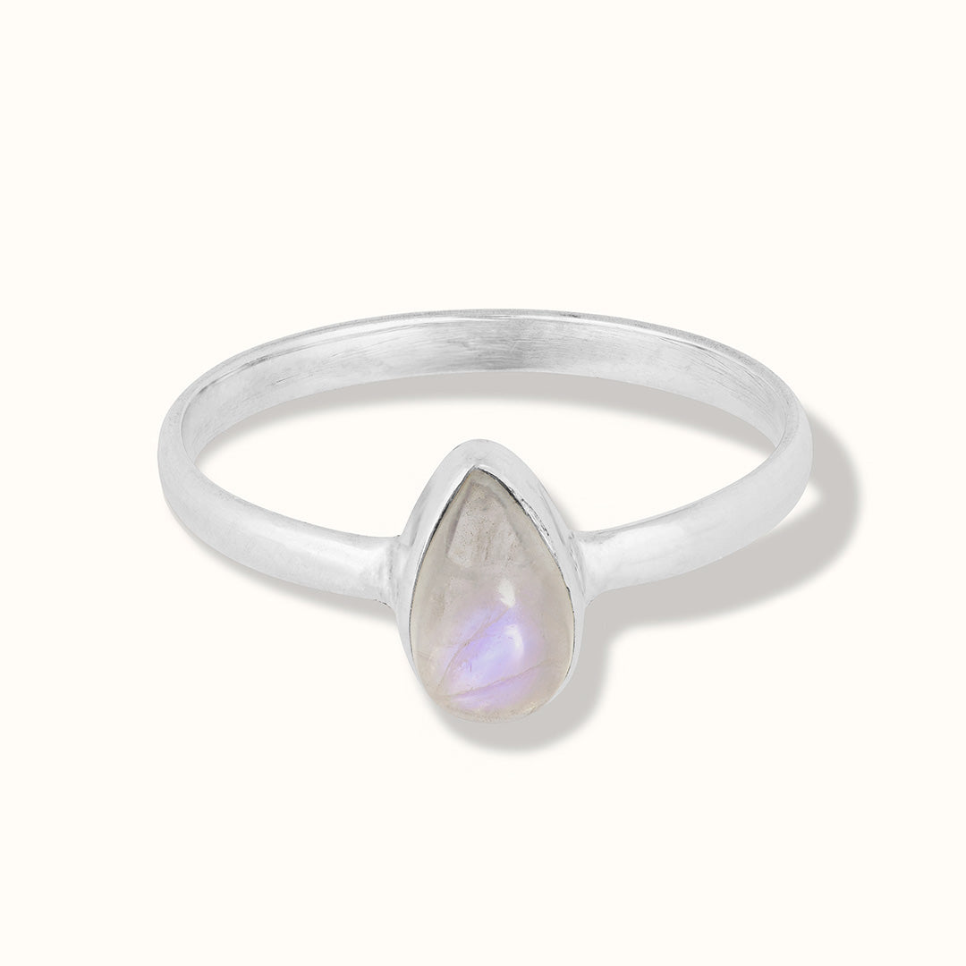 Agua Mondstein Ring Silber
