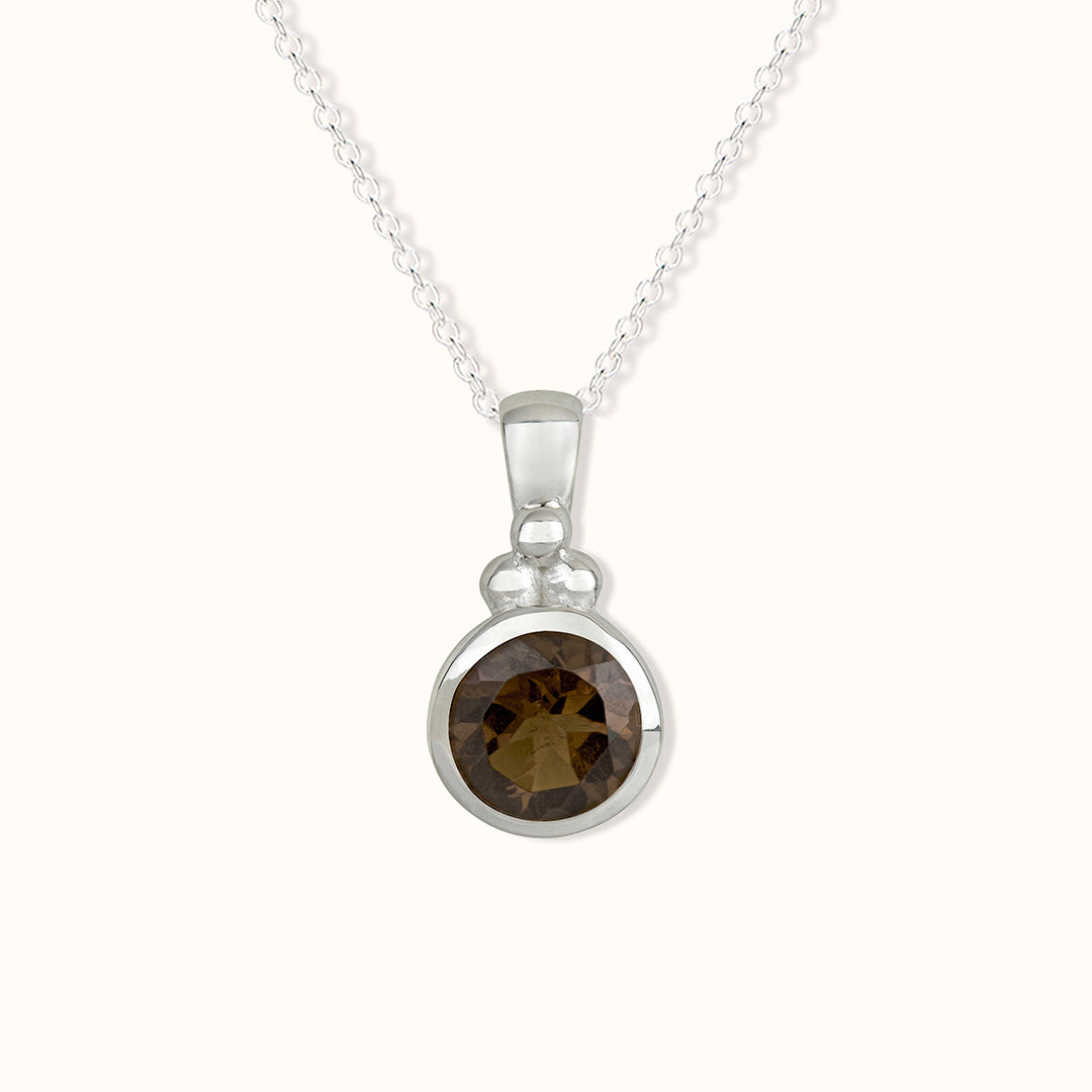 Ava Rauchquarz Charm Silber