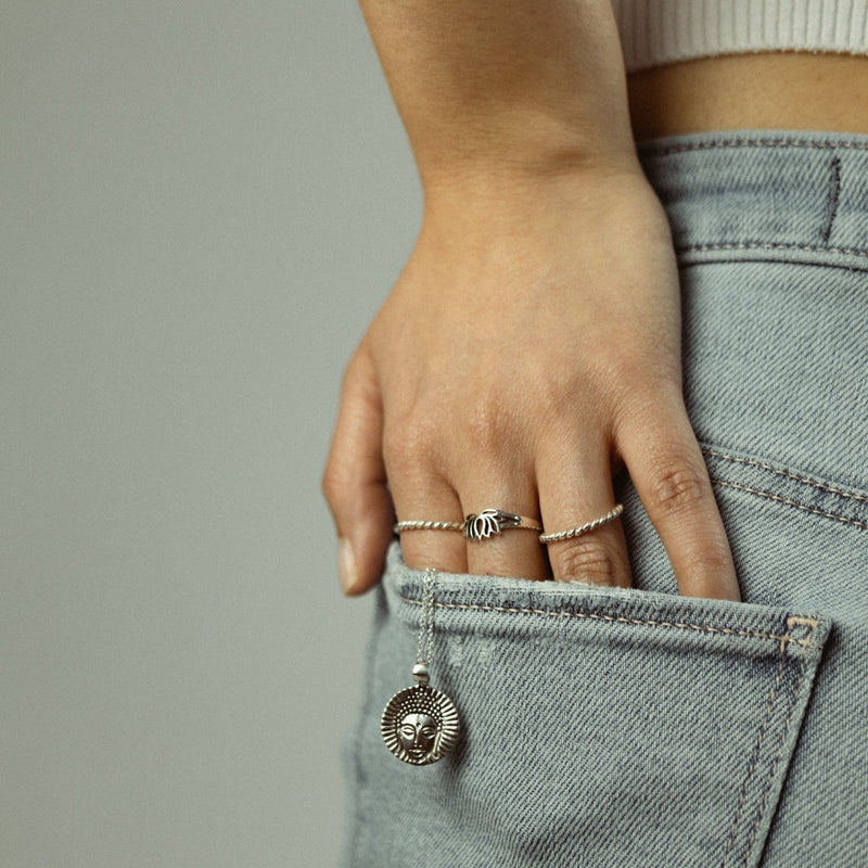Buddha Charm Silber