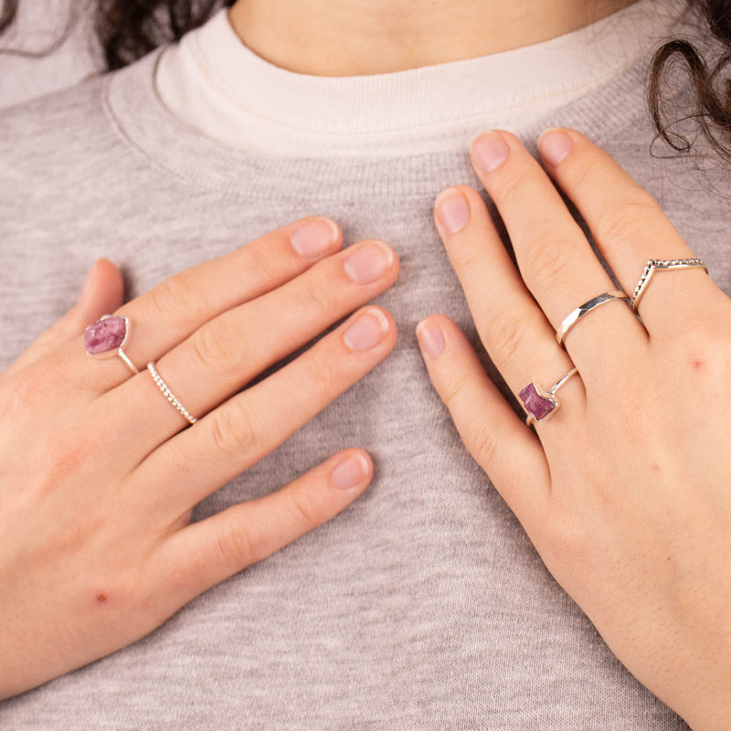 Gaia Rubin Ring Silber