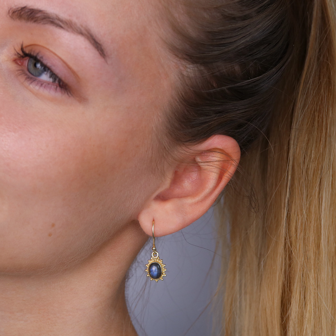 Indische Sonne Labradorit Ohrhänger Golden - Spirit of Liebs