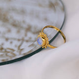 Indische Sonne Mondstein Ring Golden