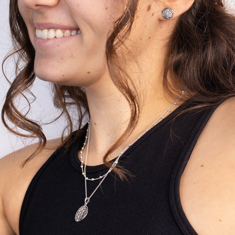 Lebensblume Layering Silber Set