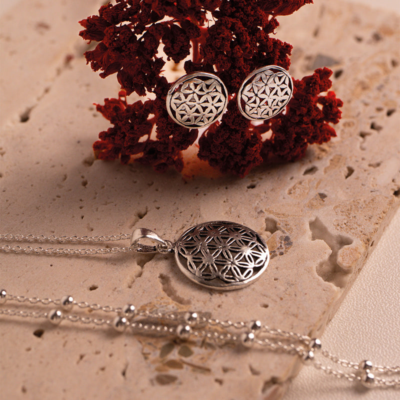 Lebensblume Layering Silber Set