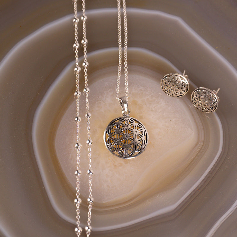 Lebensblume Layering Silber Set