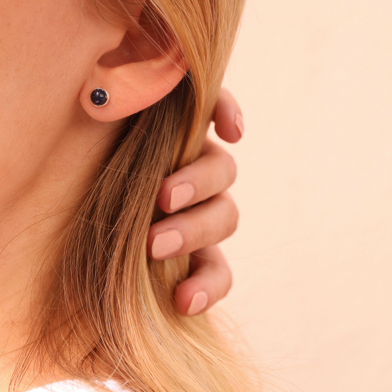 Una Blaufluss Ohrstecker Silber