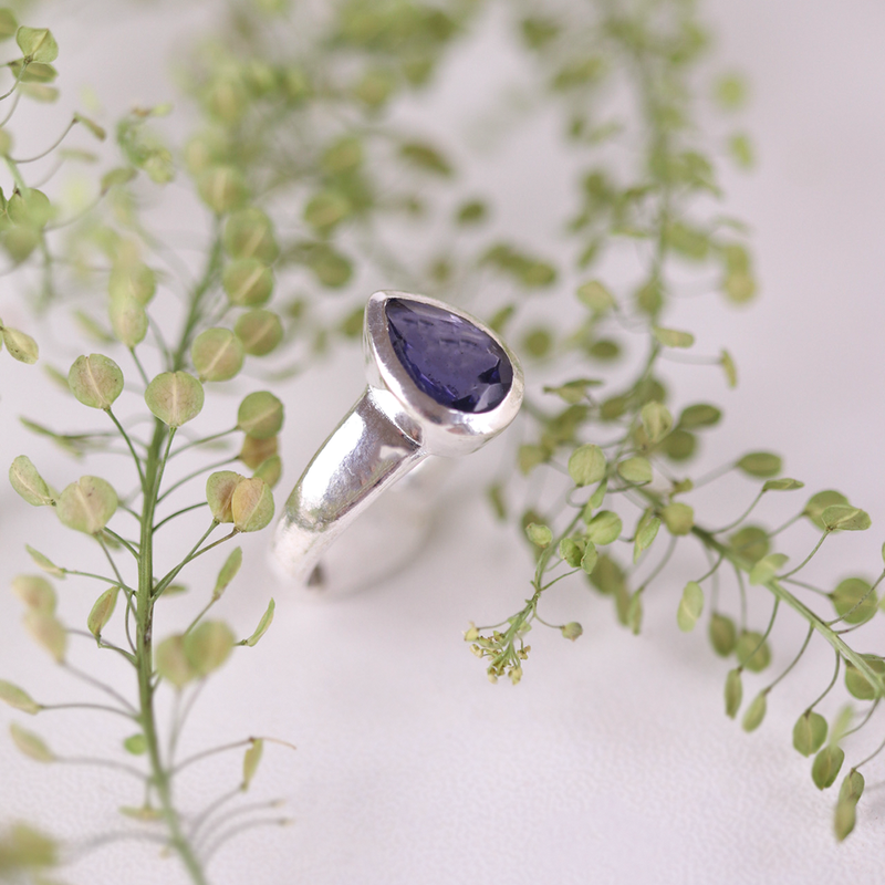 Agua Iolith Ring Silber
