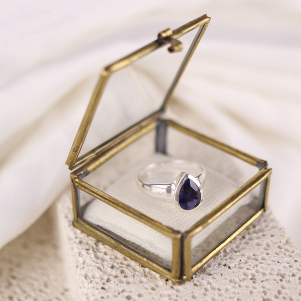 Agua Iolith Ring Silber